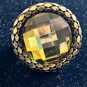 NWOT bronze and stone stretch statement ring
